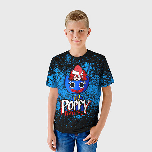 Детская футболка POPPY PLAYTIME ПОППИ ПЛЕЙТАЙМ СНЕЖИНКИ / 3D-принт – фото 3