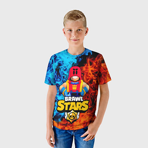 Детская футболка ГРОМ БРАВЛ СТАРС, GROM BRAWL STARS ОГОНЬ / 3D-принт – фото 3