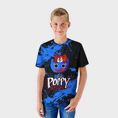 Детская футболка POPPY PLAYTIME ХАГГИ ВАГГИ КУКЛА НА ГОЛОВЕ / 3D-принт – фото 3