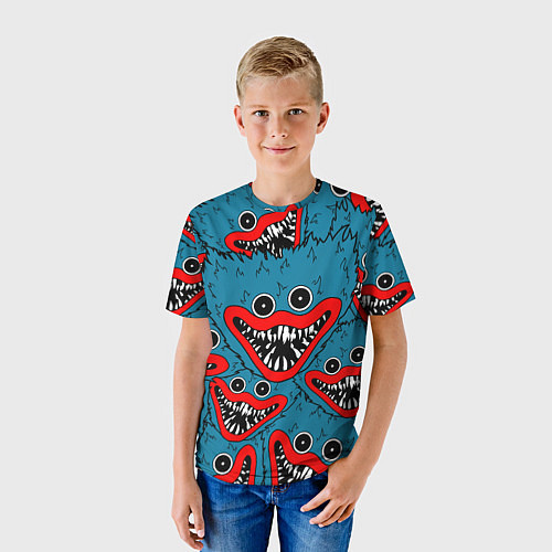 Детская футболка Huggy Wuggy Poppy Playtime Хагги Вагги Поппи Плейт / 3D-принт – фото 3