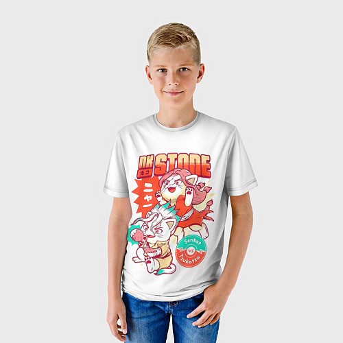 Детская футболка Котятки Сенку и Цукаса Dr Stone / 3D-принт – фото 3