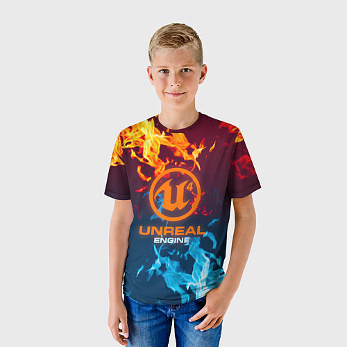 Детская футболка Unreal Огонь / 3D-принт – фото 3
