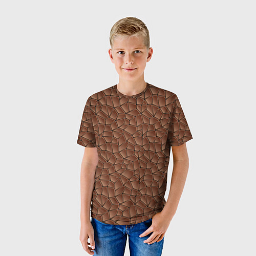 Детская футболка Шоколадная Текстура / 3D-принт – фото 3