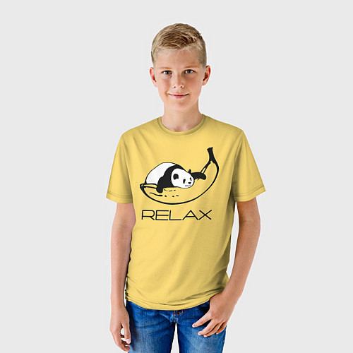 Детская футболка Relax - панда на банане / 3D-принт – фото 3
