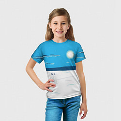 Футболка детская Зимняя рыбалка на озере, цвет: 3D-принт — фото 2