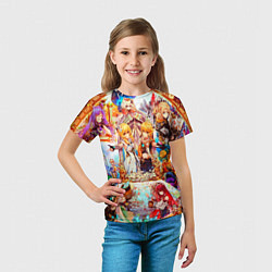 Футболка детская Застолье всех героев ГЕНШИН ИМПАКТА, цвет: 3D-принт — фото 2