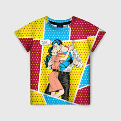 Футболка детская Superman and Wonder Woman Hes my hero, цвет: 3D-принт