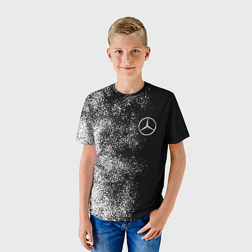 Детская футболка Чёрно-белый Мерседес / 3D-принт – фото 3