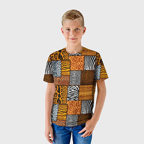 Детская футболка Тигр, полосы, 2022 / 3D-принт – фото 3