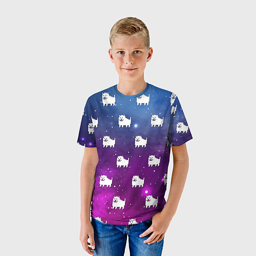 Детская футболка UNDERTALE DOGS PATTERN SPACE / 3D-принт – фото 3