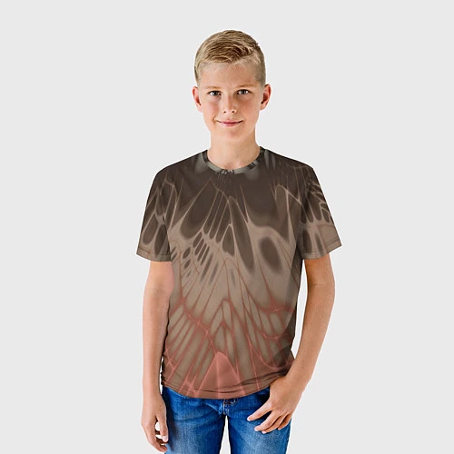 Детская футболка Коллекция Rays Лучи Коричневый Абстракция 662-27-w / 3D-принт – фото 3