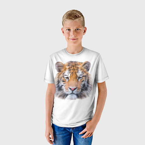 Детская футболка Тигр рыжий полосатый / 3D-принт – фото 3