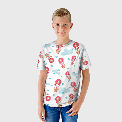 Детская футболка Жирафы на воздушных шарах / 3D-принт – фото 3