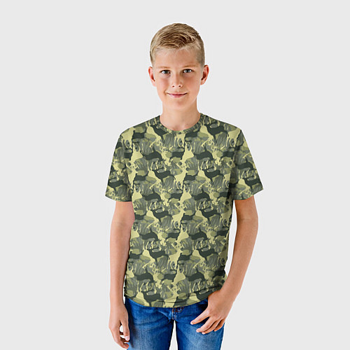 Детская футболка Олени камуфляж / 3D-принт – фото 3