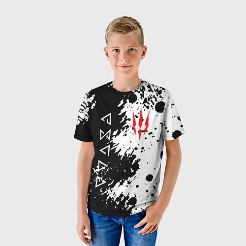 Детская футболка The Witcher black & white / 3D-принт – фото 3