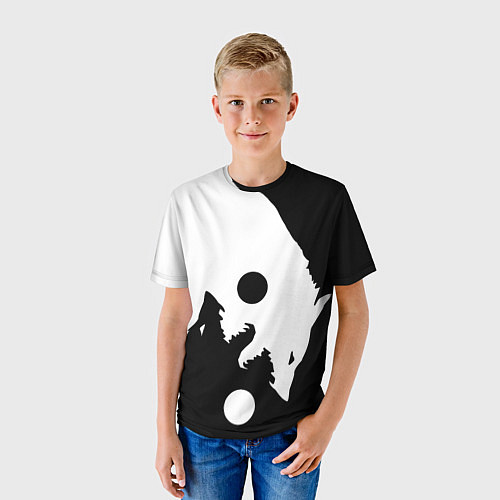 Детская футболка Волки Инь и Янь Добро и Зло / 3D-принт – фото 3