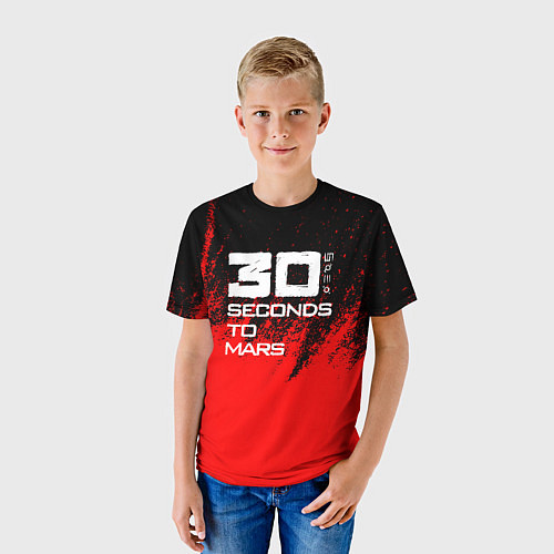 Детская футболка 30 Seconds to Mars: Брызги / 3D-принт – фото 3