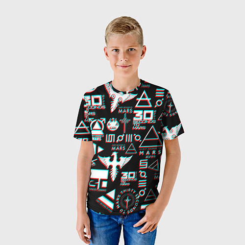 Детская футболка 30 Seconds to Mars - Glitch / 3D-принт – фото 3