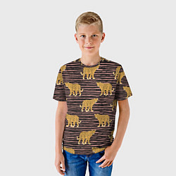 Футболка детская Леопарды паттерн, цвет: 3D-принт — фото 2