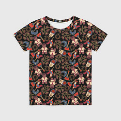 Детская футболка Россия паттерн темный