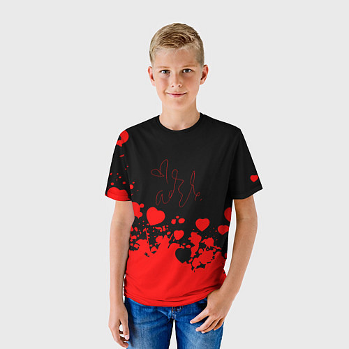 Детская футболка Adele Сердечки Автограф / 3D-принт – фото 3