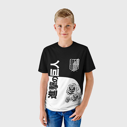 Детская футболка Розы Атака Титанов / 3D-принт – фото 3
