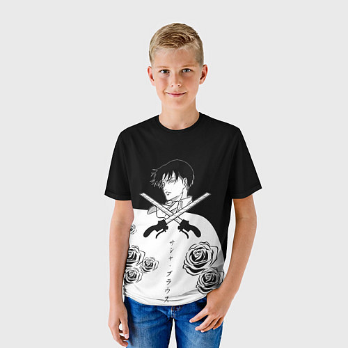 Детская футболка Леви Розы Атака Титанов / 3D-принт – фото 3