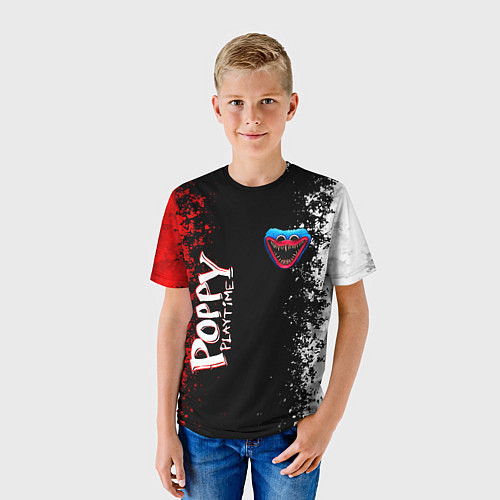 Детская футболка Poppy Playtime - Брызги и капли красок / 3D-принт – фото 3