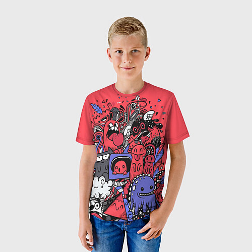 Детская футболка Веселые монстрики / 3D-принт – фото 3