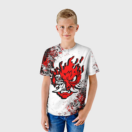 Детская футболка SAMURAI CYBERPUNK 2077 RED LOGO / 3D-принт – фото 3
