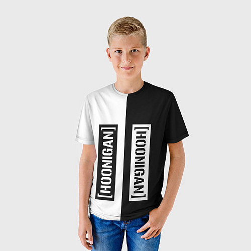 Детская футболка Hoonigan Автоспорт спина / 3D-принт – фото 3