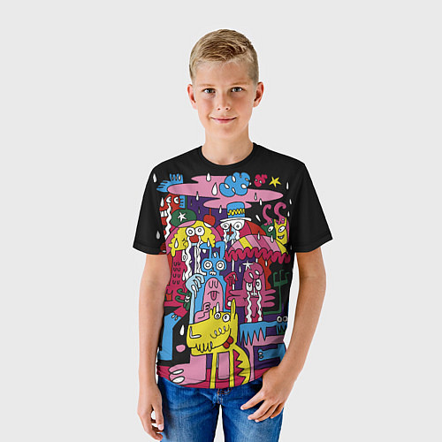Детская футболка Разноцветные монстры / 3D-принт – фото 3