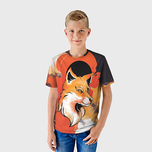 Детская футболка Хитрый лис в закате / 3D-принт – фото 3