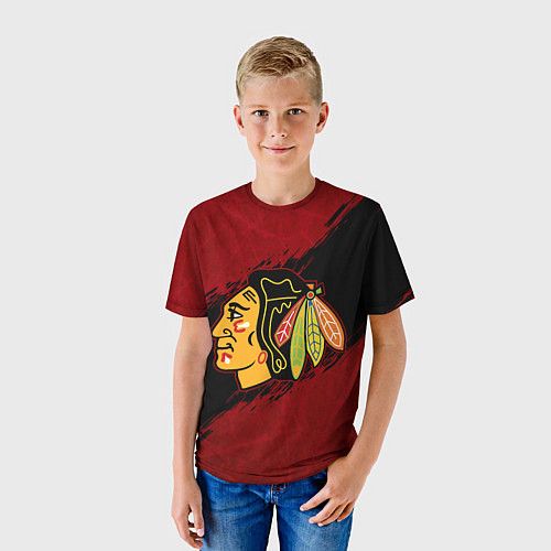 Детская футболка Chicago Blackhawks, Чикаго Блэкхокс / 3D-принт – фото 3