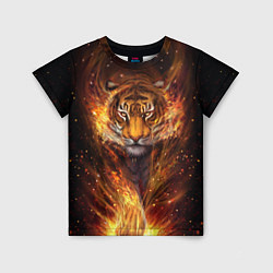Футболка детская Огненный тигр Сила огня, цвет: 3D-принт