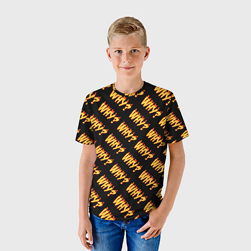 Детская футболка Why? черный / 3D-принт – фото 3
