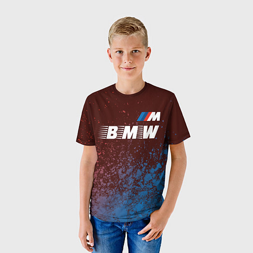 Детская футболка БМВ BMW - Краски / 3D-принт – фото 3