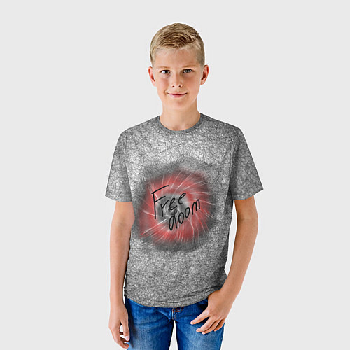 Детская футболка Коллекция Get inspired! Free doom Абстракция 5427- / 3D-принт – фото 3