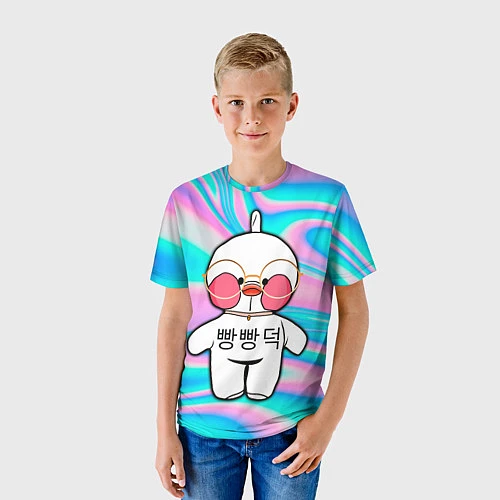 Детская футболка Лалафанфан корейская утка / 3D-принт – фото 3