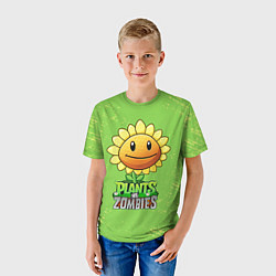Футболка детская Подсолнух Plants vs Zombies, цвет: 3D-принт — фото 2