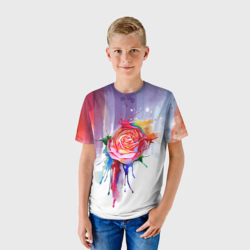 Детская футболка Прекрасная роза / 3D-принт – фото 3
