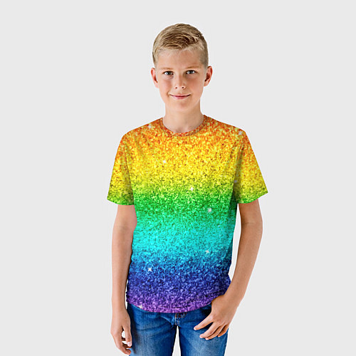 Детская футболка Блестки радуга / 3D-принт – фото 3