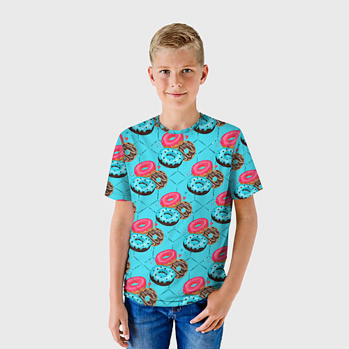 Детская футболка Яркие пончики / 3D-принт – фото 3