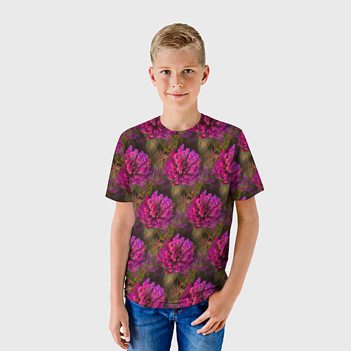 Детская футболка Полевые цветы паттерн / 3D-принт – фото 3