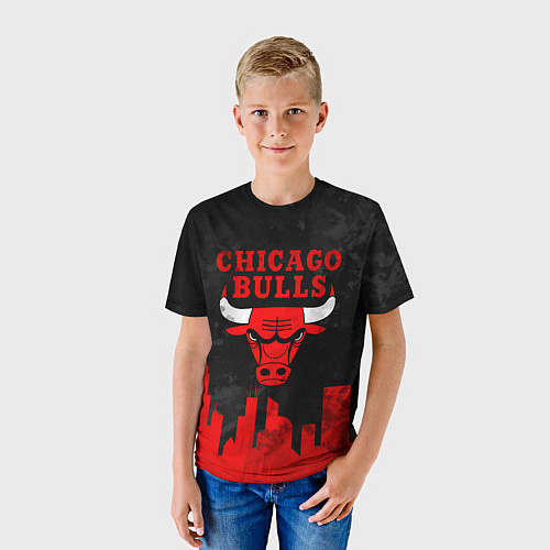 Детская футболка Chicago Bulls, Чикаго Буллз Город / 3D-принт – фото 3