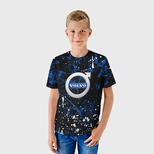 Детская футболка Volvo - Брызги красок / 3D-принт – фото 3