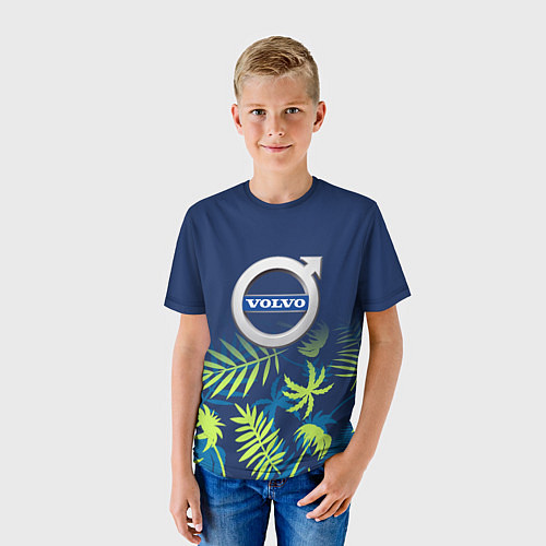 Детская футболка Volvo Тропические листья / 3D-принт – фото 3