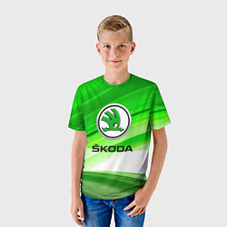 Футболка детская Skoda texture, цвет: 3D-принт — фото 2