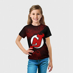 Футболка детская New Jersey Devils, Нью Джерси Девилз, цвет: 3D-принт — фото 2