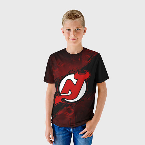 Детская футболка New Jersey Devils, Нью Джерси Девилз / 3D-принт – фото 3